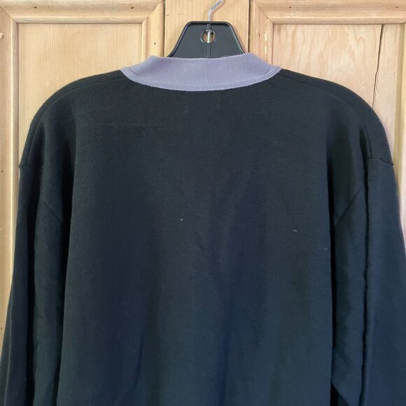 Robert Bruce Mens Vintage 90s Deadstock Embroidered Cardigan Large Black AN NWT - Picture 9 of 10